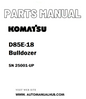 Komatsu D85E-18 Bulldozer Parts Manual SN 25001-UP - PDF