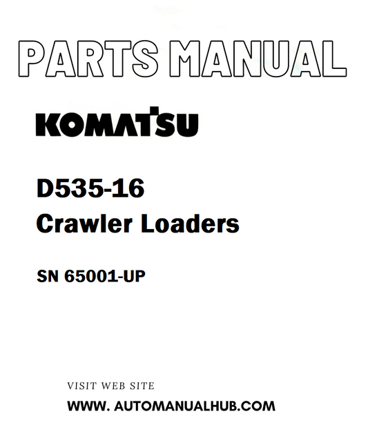 Komatsu D535-16 Crawler Loaders Parts Manual SN 65001-UP - PDF