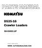 Komatsu D535-16 Crawler Loaders Parts Manual SN 65001-UP - PDF