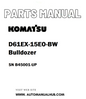 Komatsu D61EX-15EO-BW Bulldozer Parts Manual SN B45001-UP - PDF