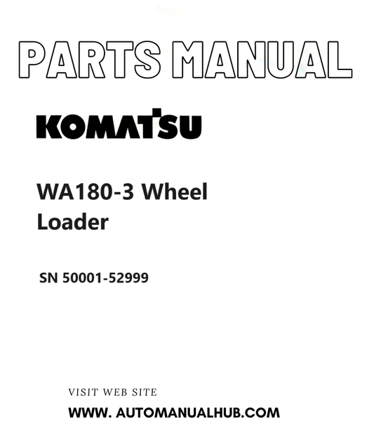 Komatsu WA180-3 Wheel Loader Parts Manual SN 50001-52999 PDF
