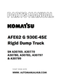 Komatsu AFE62 G 930E-4SE Rigid Dump Truck Parts Manual SN A30769, A30770 A30780, A30781, A30797 & A30799 - PDF 
