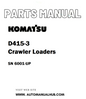 Komatsu D415-3 Crawler Loaders Parts Manual SN 6001-UP - PDF