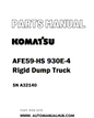 Komatsu AFE59-HS 930E-4 Rigid Dump Truck Parts Manual SN A32140 - PDF 