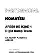 Komatsu AFE59-HE 930E-4 Rigid Dump Truck Parts Manual SN A32084-A32088 & A32094 - PDF