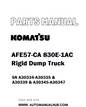 Komatsu AFE57-CA 830E-1AC Rigid Dump Truck Parts Manual SN A30334-A30335 & A30339 & A30345-A30347 - PDF 