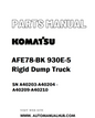 Komatsu AFE78-BK 930E-5 Rigid Dump Truck Parts Manual SN A40203-A40204 - A40209-A40210 - PDF 