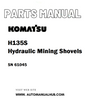 Komatsu H135S Hydraulic Mining Shovels Parts Manual SN 61045 - PDF