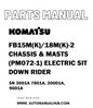 Komatsu FB15M(K)/18M(K)-2 CHASSIS & MASTS (PM072-1) ELECTRIC SIT DOWN RIDER Parts Manual SN 3001A 7801A, 20001A, 9001A - PDF 