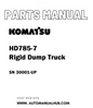 Komatsu HD785-7 Rigid Dump Truck Parts Manual SN 30001-UP - PDF