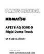 Komatsu AFE78-AQ 930E-5 Rigid Dump Truck Parts Manual SN A40145-A40147 - PDF