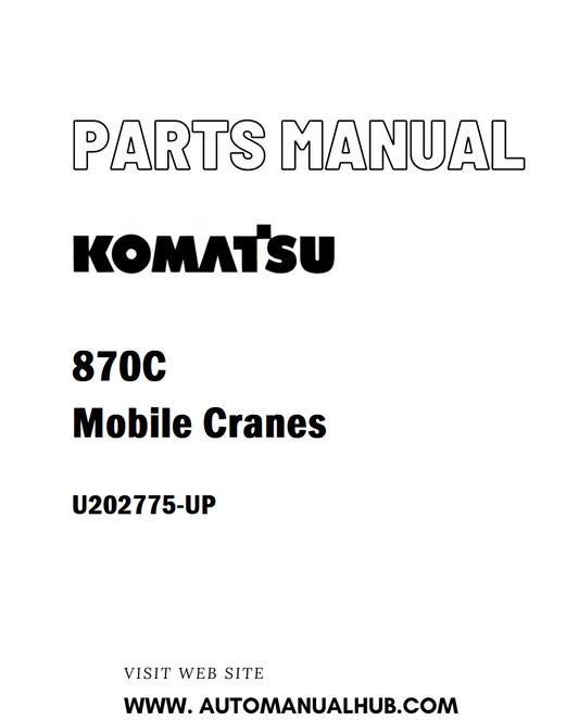 Komatsu 870C Mobile Cranes Parts Manual U202775-UP - PDF 