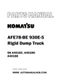Komatsu AFE78-BE 930E-5 Rigid Dump Truck Parts Manual SN A40182, A40186-A40188 - PDF