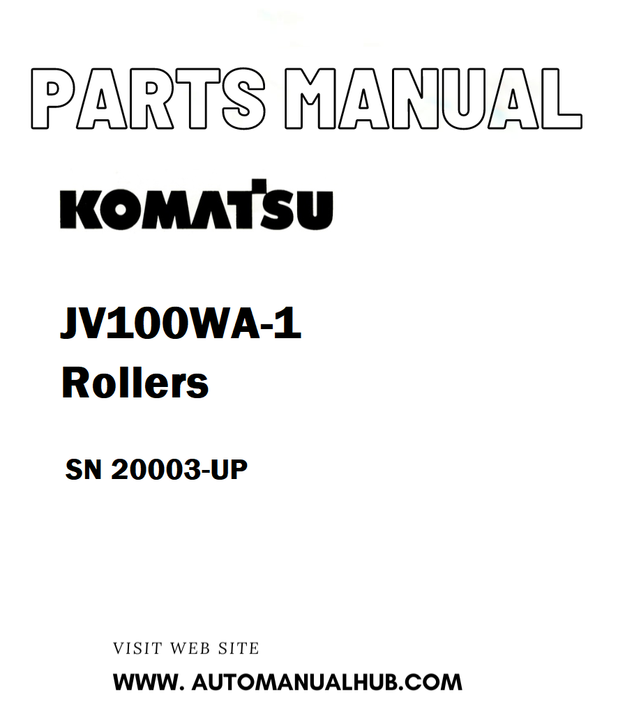 Komatsu JV100WA-1 Rollers Parts Manual SN 20003-UP - PDF