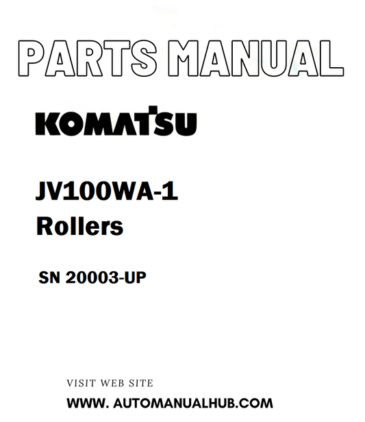 Komatsu JV100WA-1 Rollers Parts Manual SN 20003-UP - PDF