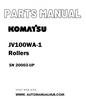 Komatsu JV100WA-1 Rollers Parts Manual SN 20003-UP - PDF