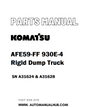 Komatsu AFE59-FF 930E-4 Rigid Dump Truck Parts Manual SN A31624 & A31628 - PDF 