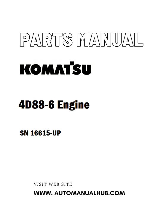 Komatsu 4D88-6 Engine Parts Manual SN 16615-UP (For WA50-6) - PDF