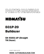 Komatsu D31P-20 Bulldozer Parts Manual SN 45001-UP (Straight Tilt Dozer) - PDF