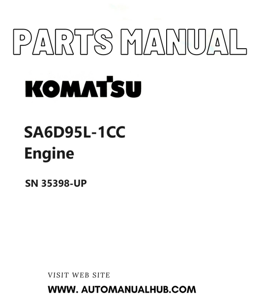 Komatsu SA6D95L-1CC Engine Parts Manual SN 35398-UP PDF