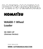 Komatsu WA600-1 Wheel Loader Parts Manual SN 10001-UP (Overseas Version) PDF