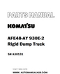 Komatsu AFE48-AY 930E-2 Rigid Dump Truck Parts Manual SN A30131 - PDF