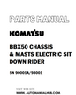 Komatsu BBX50 CHASSIS & MASTS ELECTRIC SIT DOWN RIDER Parts Manual SN 90001A/93001 - PDF 