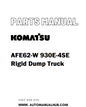 Komatsu AFE62-W 930E-4SE Rigid Dump Truck Parts Manual - PDF