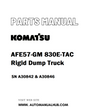 Komatsu AFE57-GM 830E-TAC Rigid Dump Truck Parts Manual SN A30842 & A30846 - PDF 