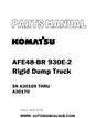 Komatsu AFE48-BR 930E-2 Rigid Dump Truck Parts Manual SN A30169 THRU A30170 - PDF