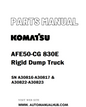 Komatsu AFE50-CG 830E Rigid Dump Truck Parts Manual SN A30816-A30817 & A30822-A30823 - PDF 
