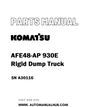 Komatsu AFE48-AP 930E Rigid Dump Truck Parts Manual SN A30116 - PDF