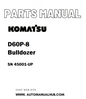 Komatsu D60P-8 Bulldozer Parts Manual SN 45001-UP - PDF