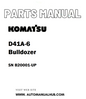 Komatsu D41A-6 Bulldozer Parts Manual SN B20001-UP - PDF