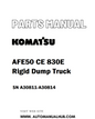 Komatsu AFE50 CE 830E Rigid Dump Truck Parts Manual SN A30811-A30814 - PDF 