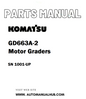 Komatsu GD663A-2 Motor Graders Parts Manual SN 1001-UP - PDF