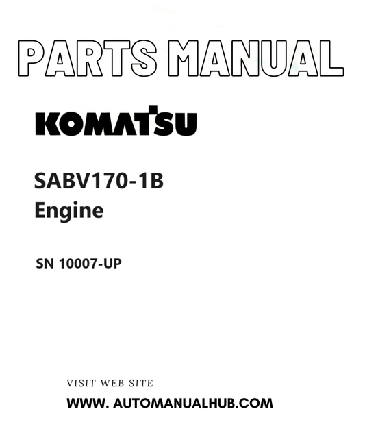 Komatsu SABV170-1B Engine Parts Manual SN 10007-UP PDF
