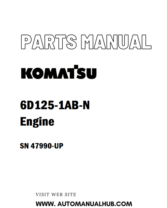 Komatsu 6D125-1AB-N Engine Parts Manual SN 47990-UP - PDF