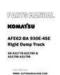 Komatsu AFE62-BA 930E-4SE Rigid Dump Truck Parts Manual SN A31778-A31780 & A31796-A31798 - PDF 