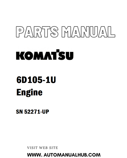 Komatsu 6D105-1U Engine Parts Manual SN 52271-UP - PDF