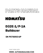 Komatsu D32E-1/P-1A Bulldozer Parts Manual SN P076093-UP - PDF