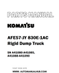 Komatsu AFE57-JY 830E-1AC Rigid Dump Truck Parts Manual SN A41080-A41085, A41088-A41090 - PDF