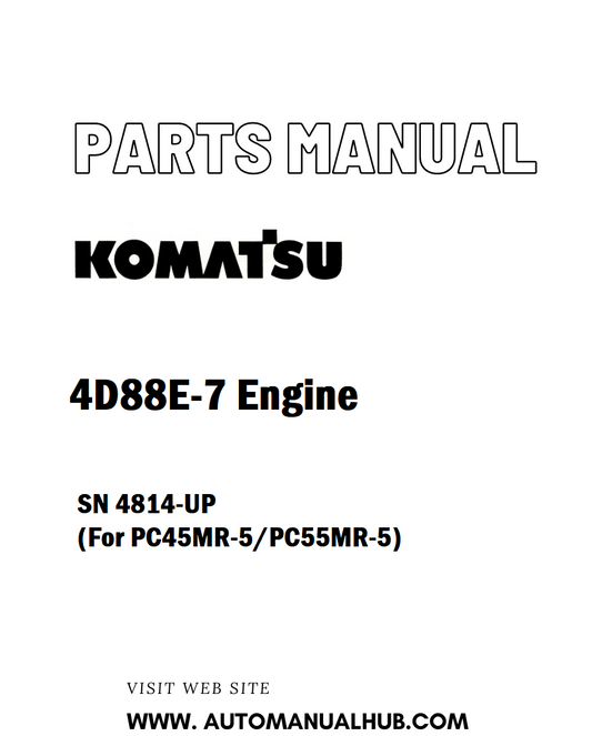 Komatsu 4D88E-7 Engine Parts Manual SN 4814-UP (For PC45MR-5/PC55MR-5) - PDF