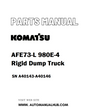 Komatsu AFE73-L 980E-4 Rigid Dump Truck Parts Manual SN A40143-A40146 - PDF