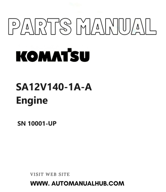 Komatsu SA12V140-1A-A Engine Parts Manual SN 10001-UP PDF