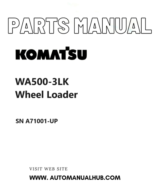 Komatsu WA500-3LK Wheel Loader Parts Manual SN A71001-UP PDF
