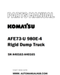 Komatsu AFE73-U 980E-4 Rigid Dump Truck Parts Manual SN A40163-A40165 - PDF