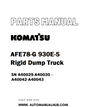 Komatsu AFE78-G 930E-5 Rigid Dump Truck Parts Manual SN A40029-A40030 - A40042-A40043 - PDF 