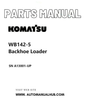 Komatsu WB142-5 Backhoe Loader Parts Manual SN A13001-UP PDF