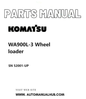 Komatsu WA900L-3 Wheel loader Parts Manual SN 52001-UP PDF
